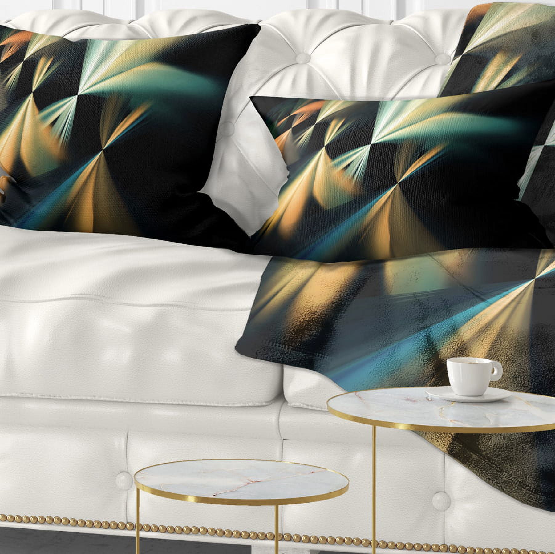 Designart Floating Abstract Fractal Designs - Abstract Throw Pillow - 12x20