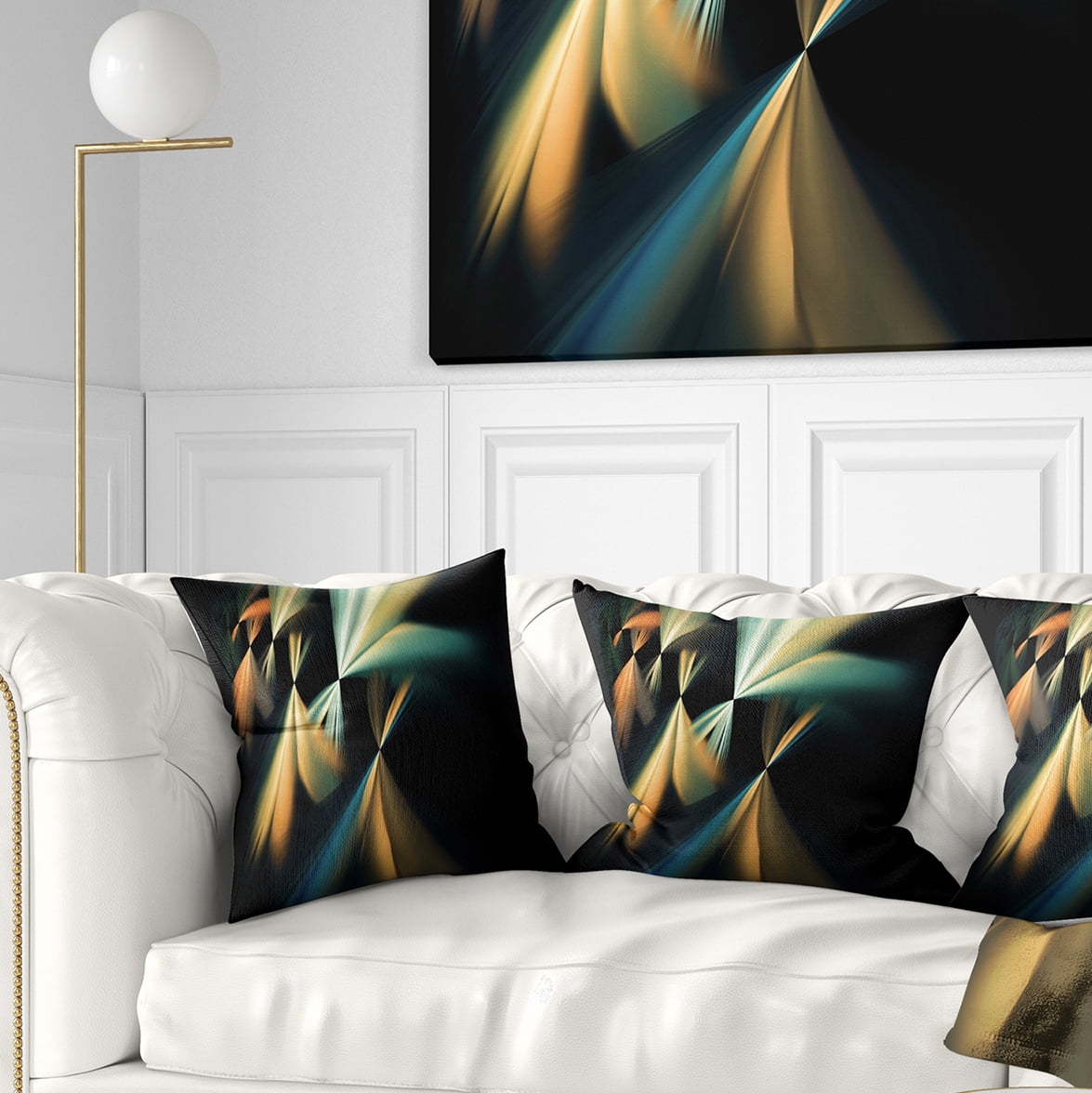 Designart Floating Abstract Fractal Designs - Abstract Throw Pillow - 18x18
