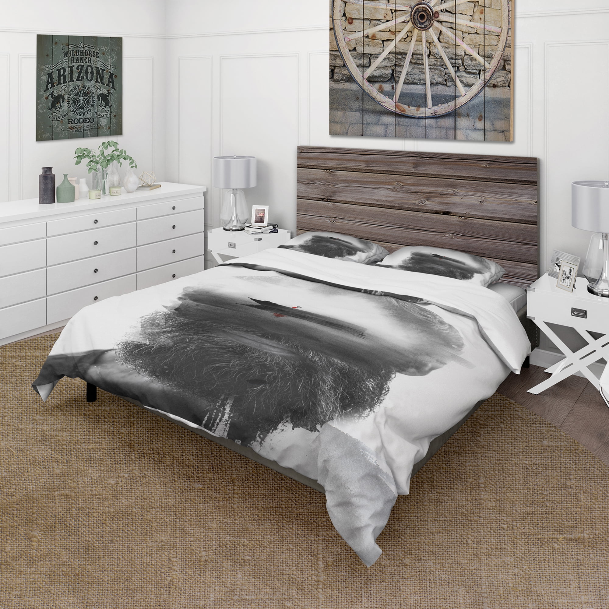 Designart 'Floating Boat in Man Portrait' Glamour Duvet Cover Set