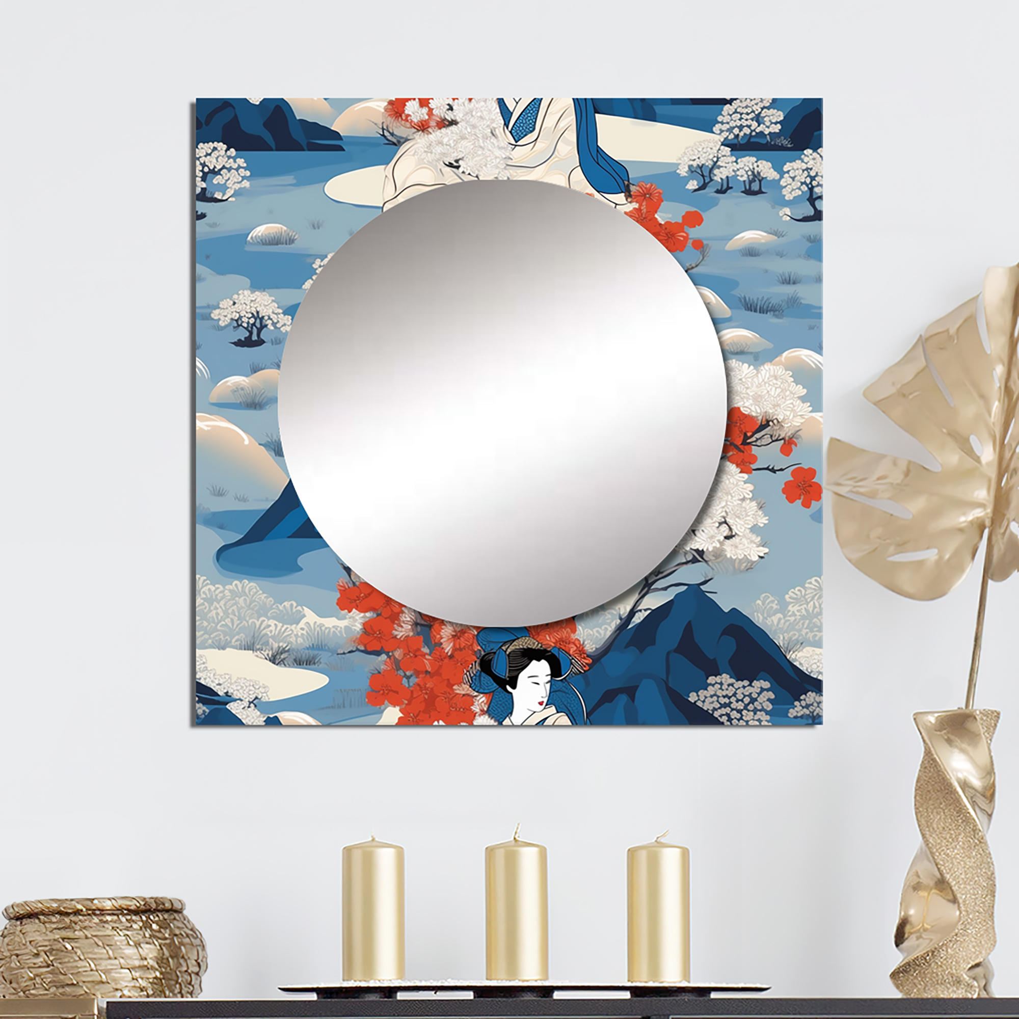 Designart "Floating World Japanese Woman Amidst Retro Peaks" Japon ...