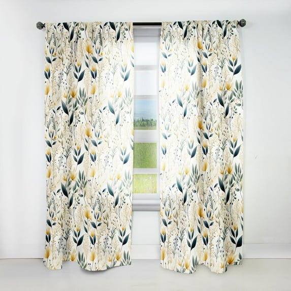 Designart "Flora With An Earthy Touch" Plants Room Darkening Curtain Single Panel