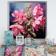 thumbnail image 1 of Designart "Floral Blooms of Fuchsia in Pink Summer" Floral Framed Wall Art Decor - Traditional Pink Fuschia Entryway Framed Wall Art, 1 of 6