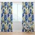 thumbnail image 1 of Designart 'Floral Botanical Design Retro I' Mid-Century Modern Blackout Curtain Panel, 1 of 4