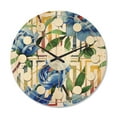 thumbnail image 1 of Designart 'Floral Botanical Design Retro I' Mid-Century Modern Wood Wall Clock, 1 of 5