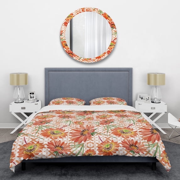 Designart 'Floral Botanical Retro I' Mid-Century Modern Duvet Cover Set