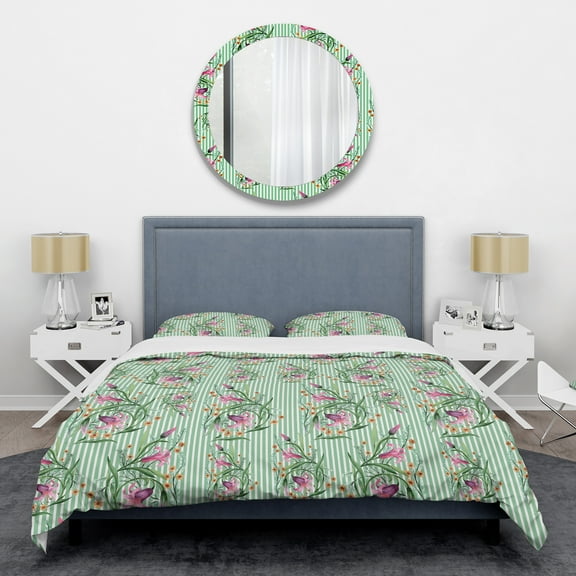 Designart 'Floral Botanical Retro IX' Mid-Century Modern Duvet Cover Set