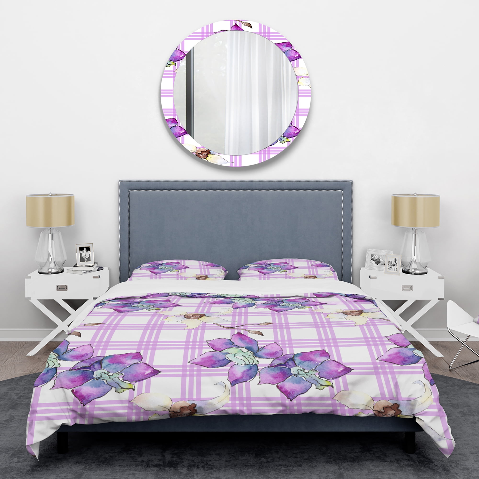 Designart 'Floral Botanical Retro VII' Mid-Century Modern Duvet Cover Set