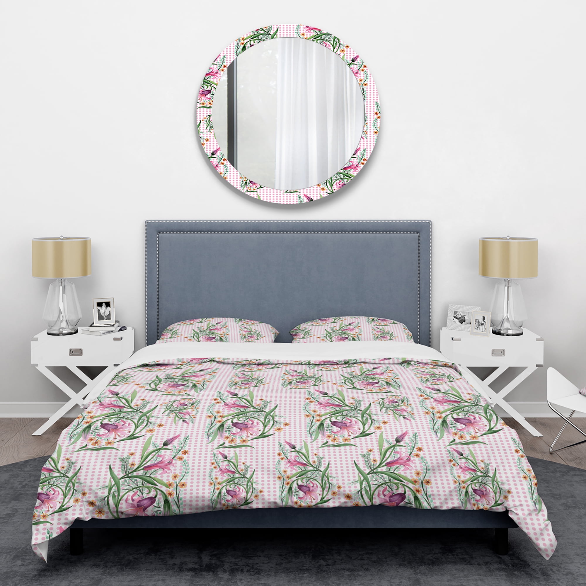 Designart 'Floral Botanical Retro X' Mid-Century Modern Duvet Cover Set