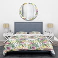 thumbnail image 1 of Designart 'Floral Botanical Retro XI' Mid-Century Modern Duvet Cover Set, 1 of 4