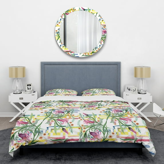 Designart 'Floral Botanical Retro XI' Mid-Century Modern Duvet Cover Set