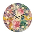 thumbnail image 1 of Designart 'Floral Botanical Retro XV' Mid-Century Modern Wood Wall Clock, 1 of 5