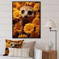 thumbnail image 1 of Designart "Floral Charm Yellow Meerkat" Animals Framed Wall Art - Modern Yellow Meercat Bedroom Framed Canvas Wall Art, 1 of 6