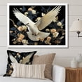 thumbnail image 1 of Designart "Floral Dove of Springtime" Animals Framed Wall Art Decor - Modern White Dove Hallway Framed Wall Art Decor, 1 of 6