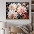 thumbnail image 1 of Designart "Floral Fusion: Collage Of Pink And White Mums I" Chrysanthemums Floater Framed Canvas Art Print, 1 of 5