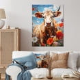 thumbnail image 1 of Designart "Floral Grazing Cow I" Animals Cow Metal Art Living Room, 1 of 5