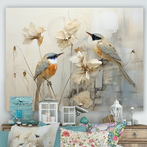 Designart "Floral Harmony Birds Of Paradise II" Birds Of Paradise Canvas Art Print
