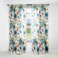 thumbnail image 1 of Designart "Floral Harmony In Blue And Pink" Botanical Traditional Curtain, Floral Single Panel, 1 of 6