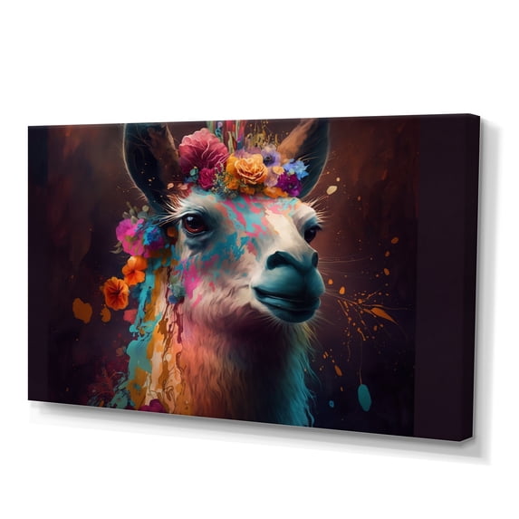 Designart Floral Lama II Canvas Wall Art