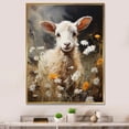 thumbnail image 1 of Designart "Floral Meadow with White Baby Goat I" Animals Framed Wall Art - Traditional White Goat Living Room Framed Canvas Art, 1 of 6