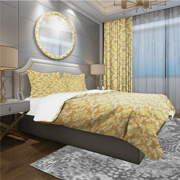 Designart 'Floral Pattern' Mid-Century Modern Duvet Cover Set