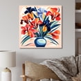 thumbnail image 1 of Designart "Floral Pattern in the Style of Henri Matisse II" Floral Wall Art - Traditional Blue Assorted Bouquets Hallway Wall Art Decor, 1 of 6