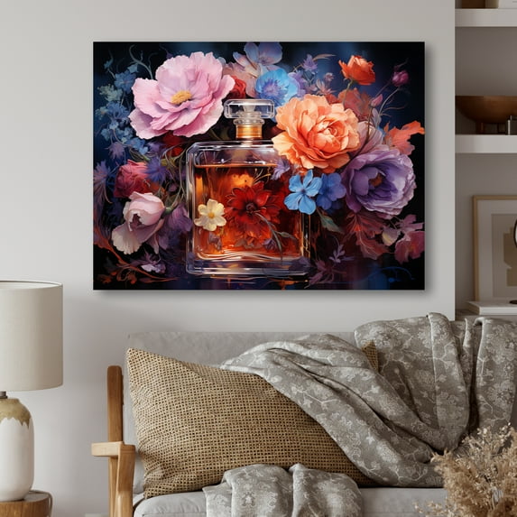 Designart "Floral Perfume Vibrant gracefulness I" Fashion Metal Wall Art