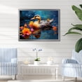 thumbnail image 1 of Designart "Floral Pond with Yellow and Blue Duck I" Animals Framed Wall Art Decor - Modern Farmhouse Yellow Duck Living Room Framed Canvas Art, 1 of 6