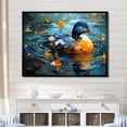 thumbnail image 1 of Designart "Floral Pond with Yellow and Blue Duck II" Animals Framed Wall Art - Modern Farmhouse Yellow Duck Bedroom Framed Canvas Wall Art, 1 of 6