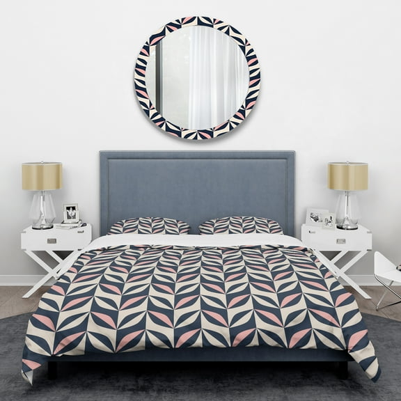 Designart 'Floral Retro Botanical Pattern III' Mid-Century Modern Duvet Cover Set