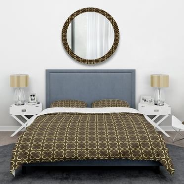 Designart 'Floral Retro Pattern II' Mid-Century Modern Duvet Cover Set