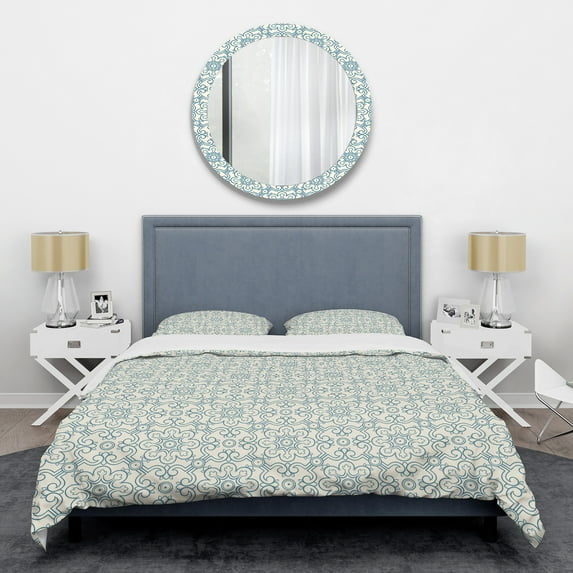 Designart 'Floral Retro Pattern IV' Mid-Century Modern Duvet Cover Set