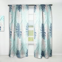 Designart 'Floral Retro Pattern VII' Mid-Century Modern Curtain Panel