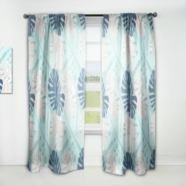 Designart 'Floral Retro Pattern VII' Mid-Century Modern Curtain Panel