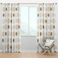 thumbnail image 1 of Designart 'Floral Retro Pattern VIII' Mid-Century Modern Blackout Curtain Panel, 1 of 4