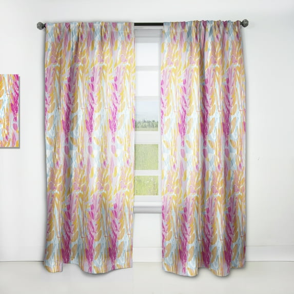 Designart 'Floral Retro Pattern XI' Mid-Century Modern Curtain Panel