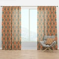 thumbnail image 1 of Designart 'Floral Retro Pattern XIV' Mid-Century Modern Curtain Panel, 1 of 4
