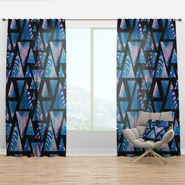 Designart 'Floral Retro Pattern XVII' Mid-Century Modern Curtain Panel