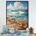 thumbnail image 1 of Designart "Floral Seaside Reminiscence I" Beach Floater Framed Wall Decor, 1 of 5