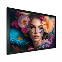 Designart Floral Sensual Woman Portrait I Framed Wall Art