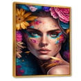 thumbnail image 1 of Designart Floral Sensual Woman Portrait III Floating Frame Wall Art, 1 of 5