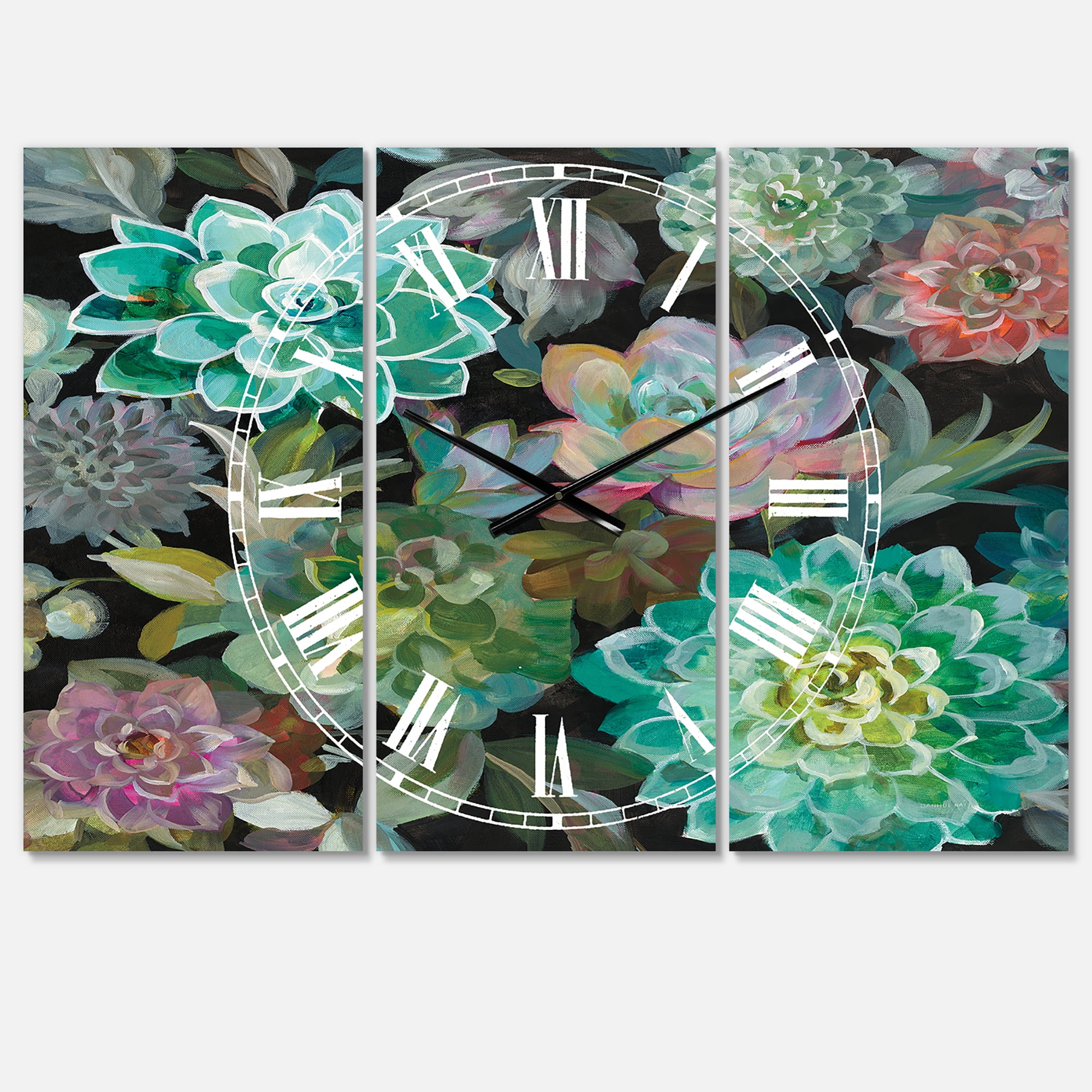 Designart 'Floral Succulents' Traditional Wall Clock