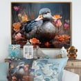 thumbnail image 1 of Designart "Floral Swims of Grey Duck II" Animals Framed Wall Art - Modern Farmhouse Grey Duck Bedroom Framed Canvas Wall Art, 1 of 6