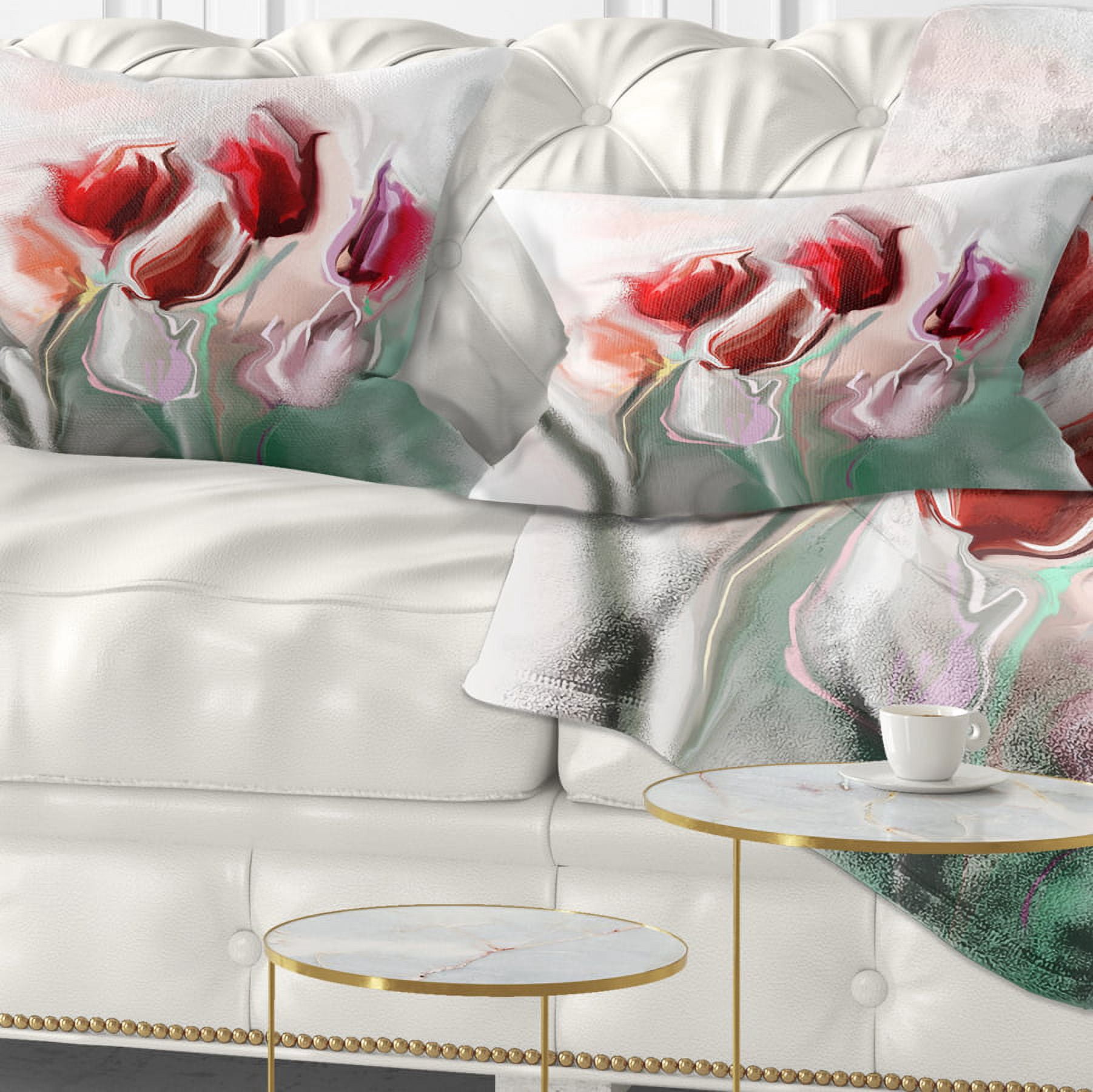 Designart Floral Watercolor Illustration - Animal Throw Pillow - 12x20