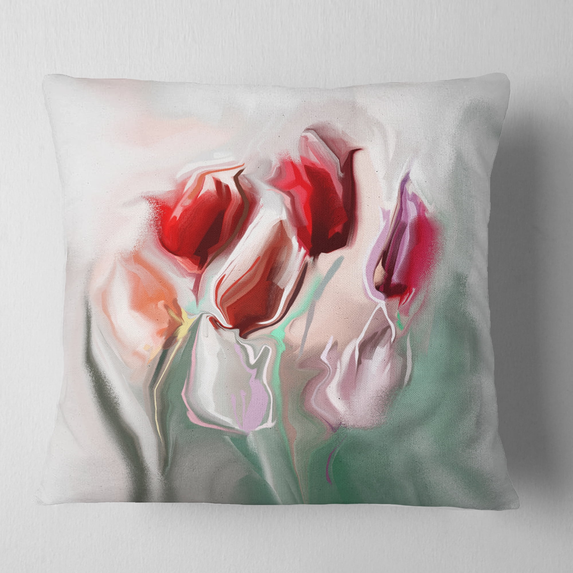 Designart Floral Watercolor Illustration - Animal Throw Pillow - 18x18