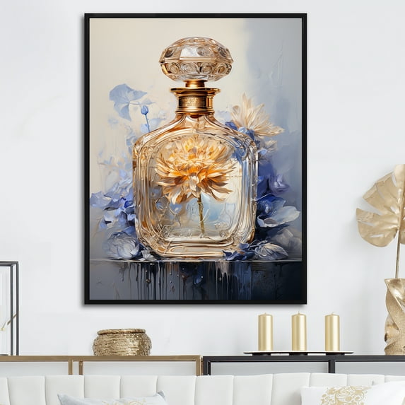 Designart "Floral Whispers Of Fragrant Perfume I" Perfumes Floater Framed Canvas Art Print