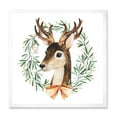 thumbnail image 1 of Designart 'Floral Wreath Isolated On White Over Deer' Farmhouse Framed Art Print, 1 of 4
