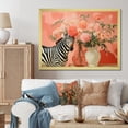 thumbnail image 1 of Designart "Floral Zebra in Pink and Green I" Animals Framed Wall Art Decor - Modern Farmhouse Green Zebra Bedroom Framed Canvas Wall Art, 1 of 6