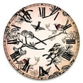 thumbnail image 1 of Designart 'Floral pattern with birds' Traditional wall clock, 1 of 4