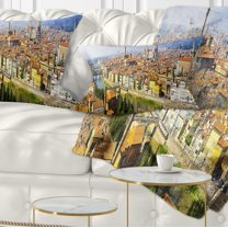 Designart Florence Panoramic View - Cityscape Photo Throw Pillow - 12x20