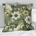 thumbnail image 1 of Designart "Flourishing Green Florals In Elegance I" Floral Printed Throw Pillow, 1 of 5